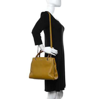 Gucci Calfskin Small Bamboo Shopper Tote Yellow 2 of 14