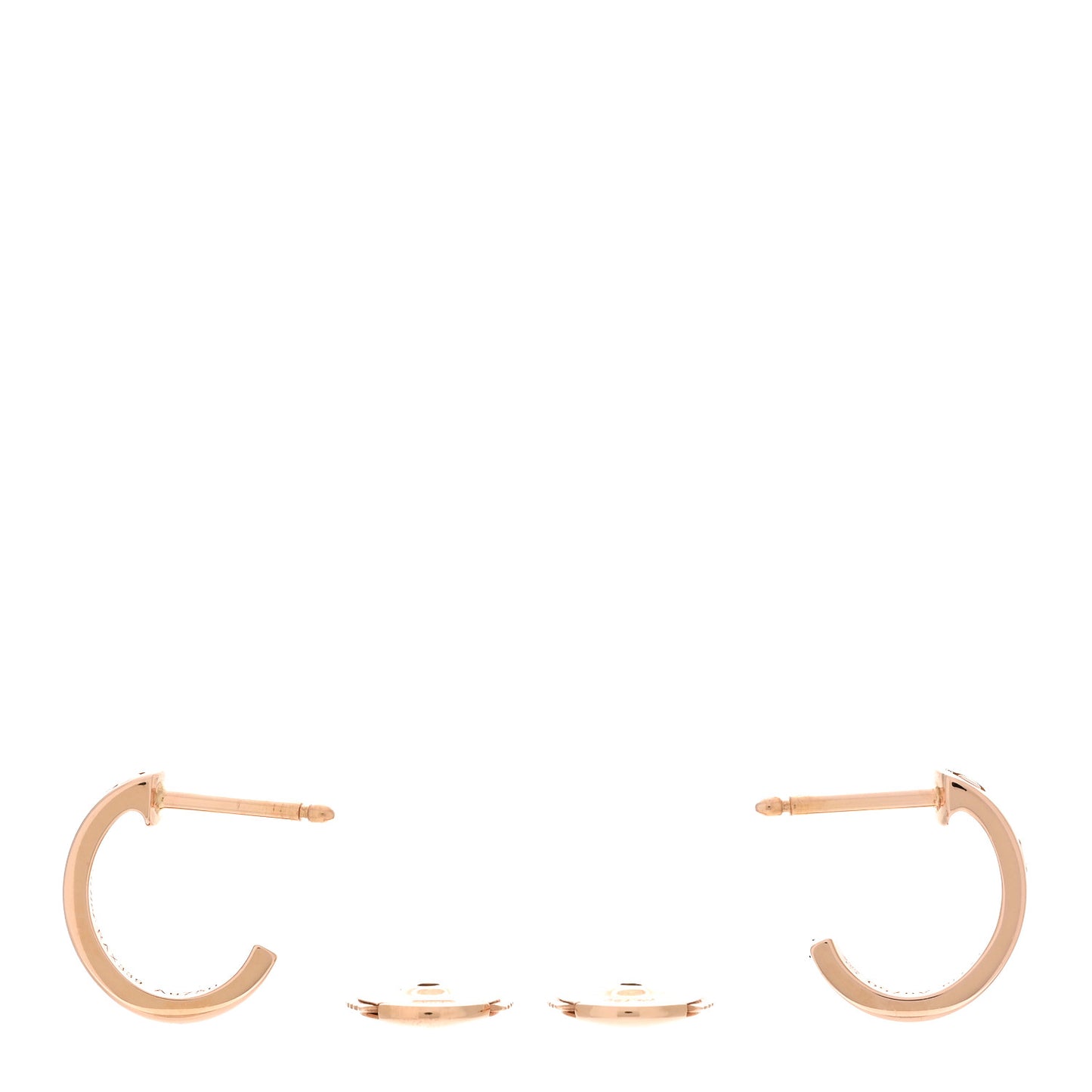 18K Pink Gold Small LOVE Hoop Earrings