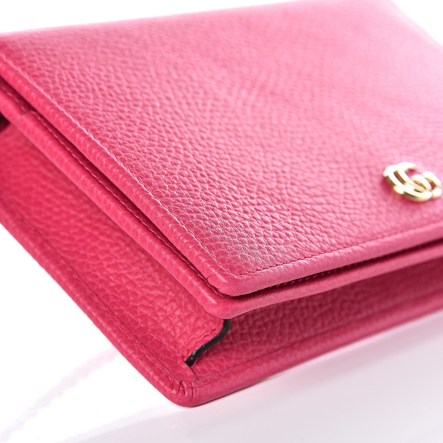 Gucci Dollar Calfskin Mini GG Marmont Chain Wallet Box Pink 6 of 9