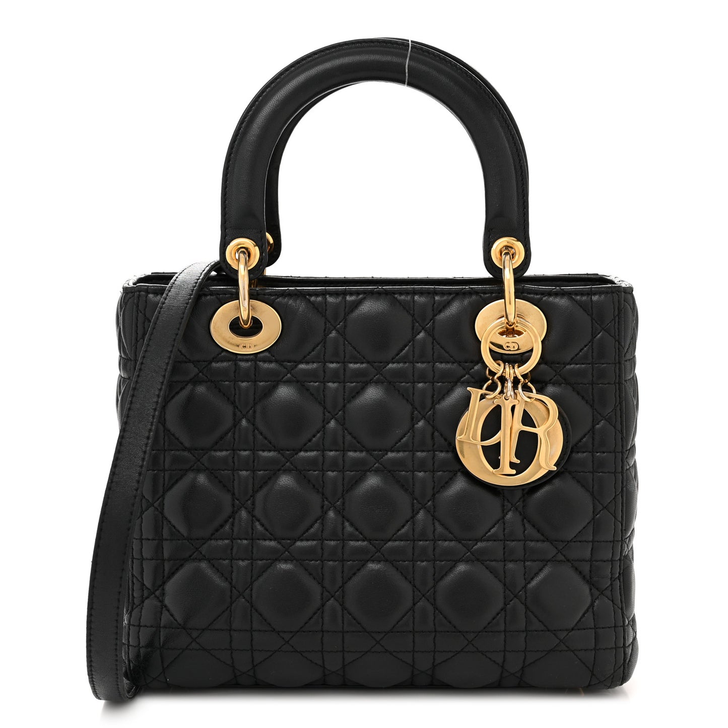 Lambskin Cannage Medium Lady Dior Black