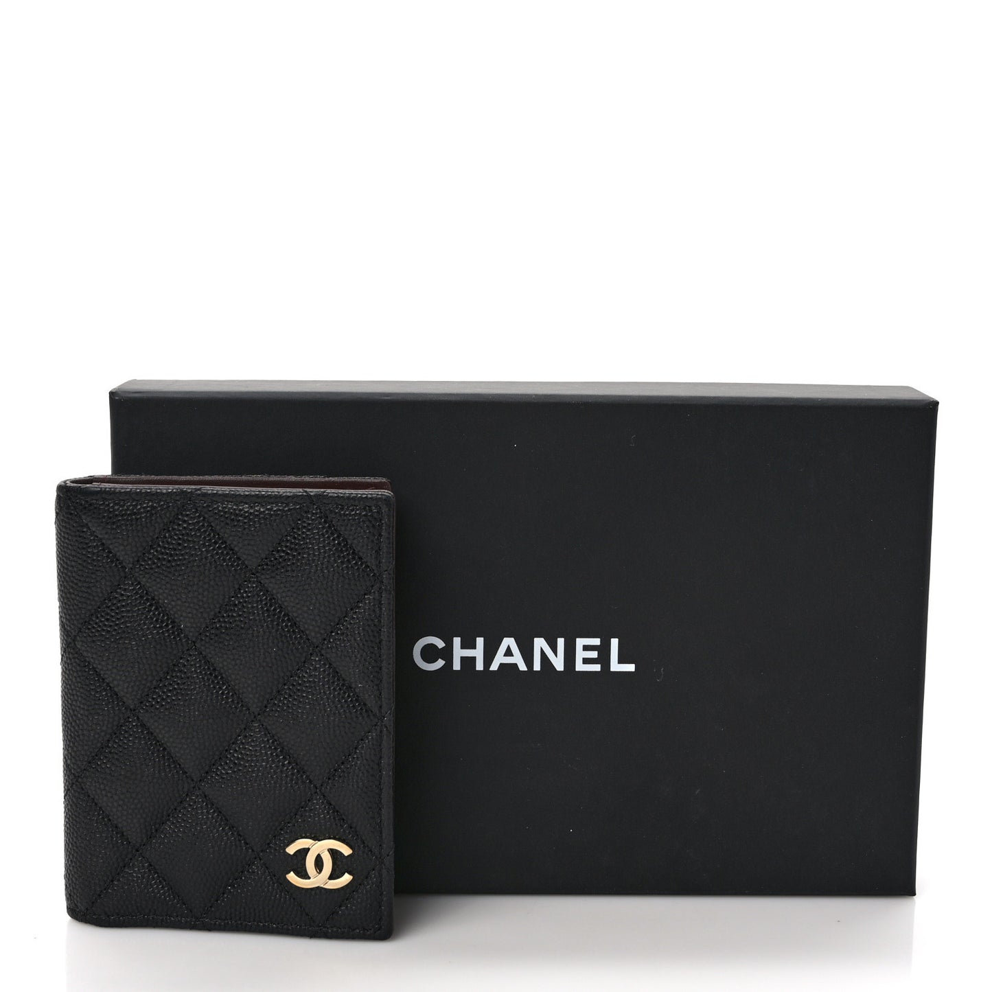 Caviar Quilted Card Holder Wallet Black