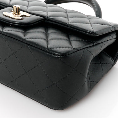 Chanel Lambskin Quilted Mini Top Handle Rectangular Flap Black 11 of 12