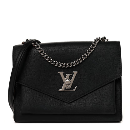 Louis Vuitton Soft Calfskin Mylockme Chain Bag BB Black 1 of 9