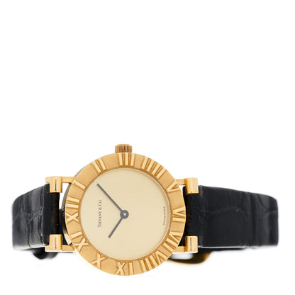 Tiffany 18K Yellow Gold Alligator 24mm Atlas Quartz Watch Gold 2 of 4