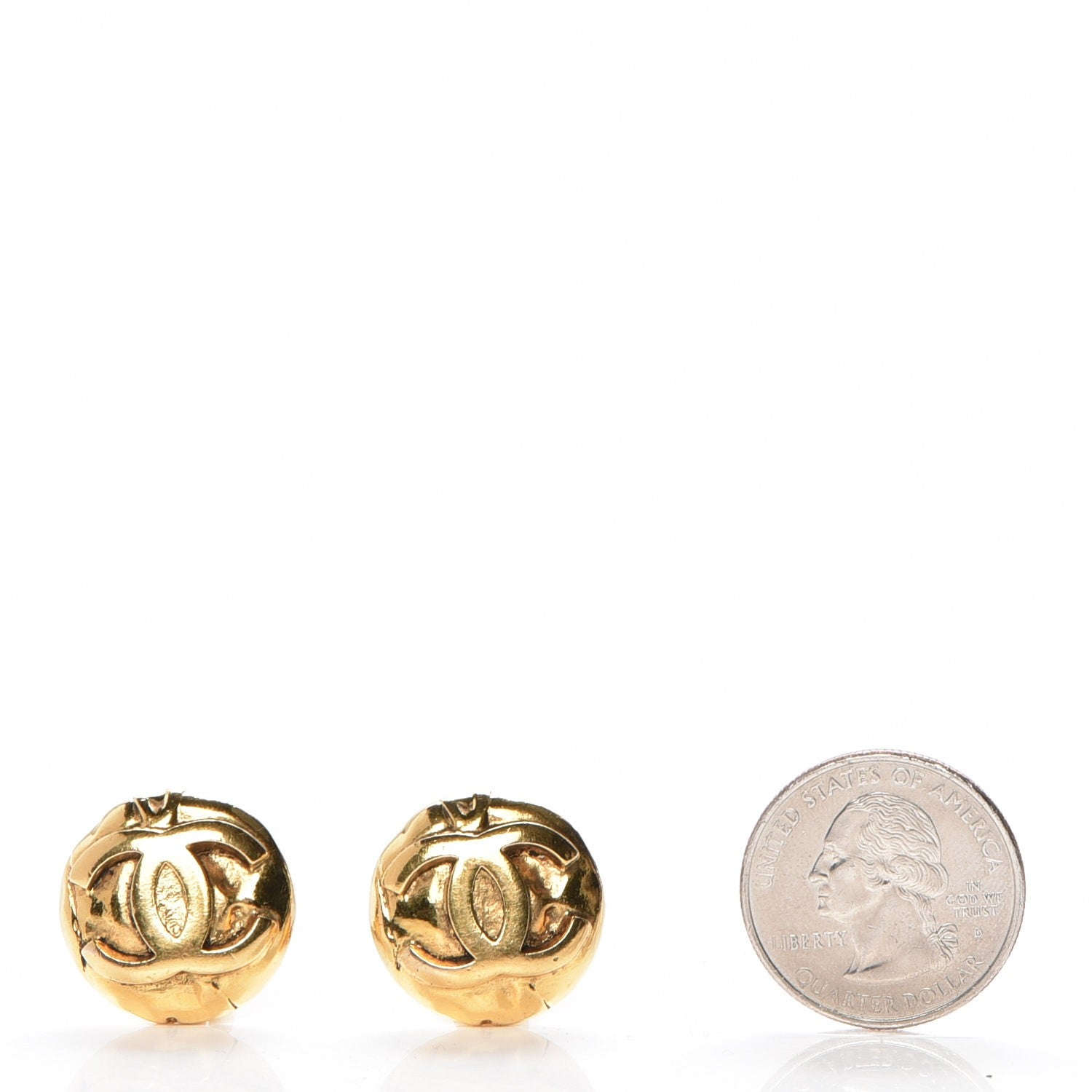 Chanel CC Clip On Earrings Gold 2 of 4
