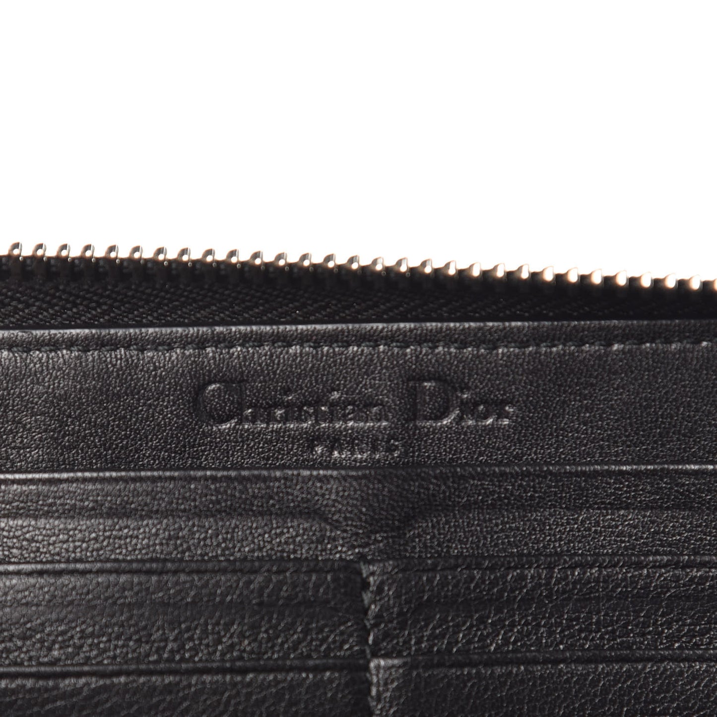 Patent Cannage Lady Dior Continental Zip Wallet Black