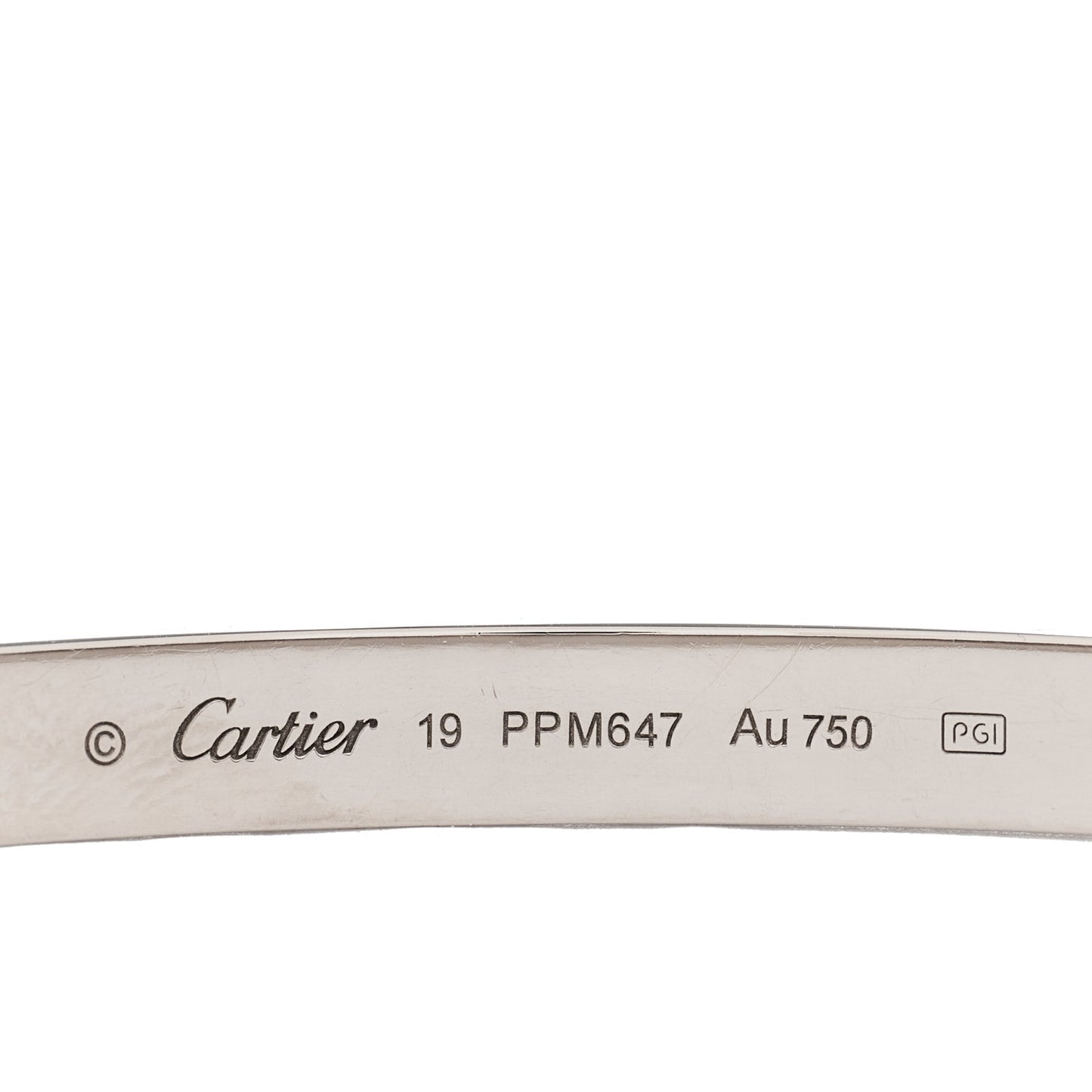 18K White Gold LOVE Bracelet 19