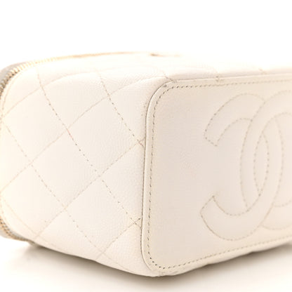 Chanel Caviar Quilted Small Vanity Case With Chain White 9 of 14
