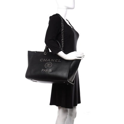 Chanel Caviar Medium Studded Deauville Tote Black 2 of 12