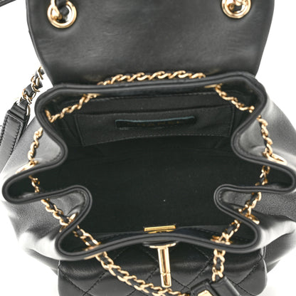 Chanel Lambskin Quilted Small Duma Drawstring Backpack Black 5 of 10