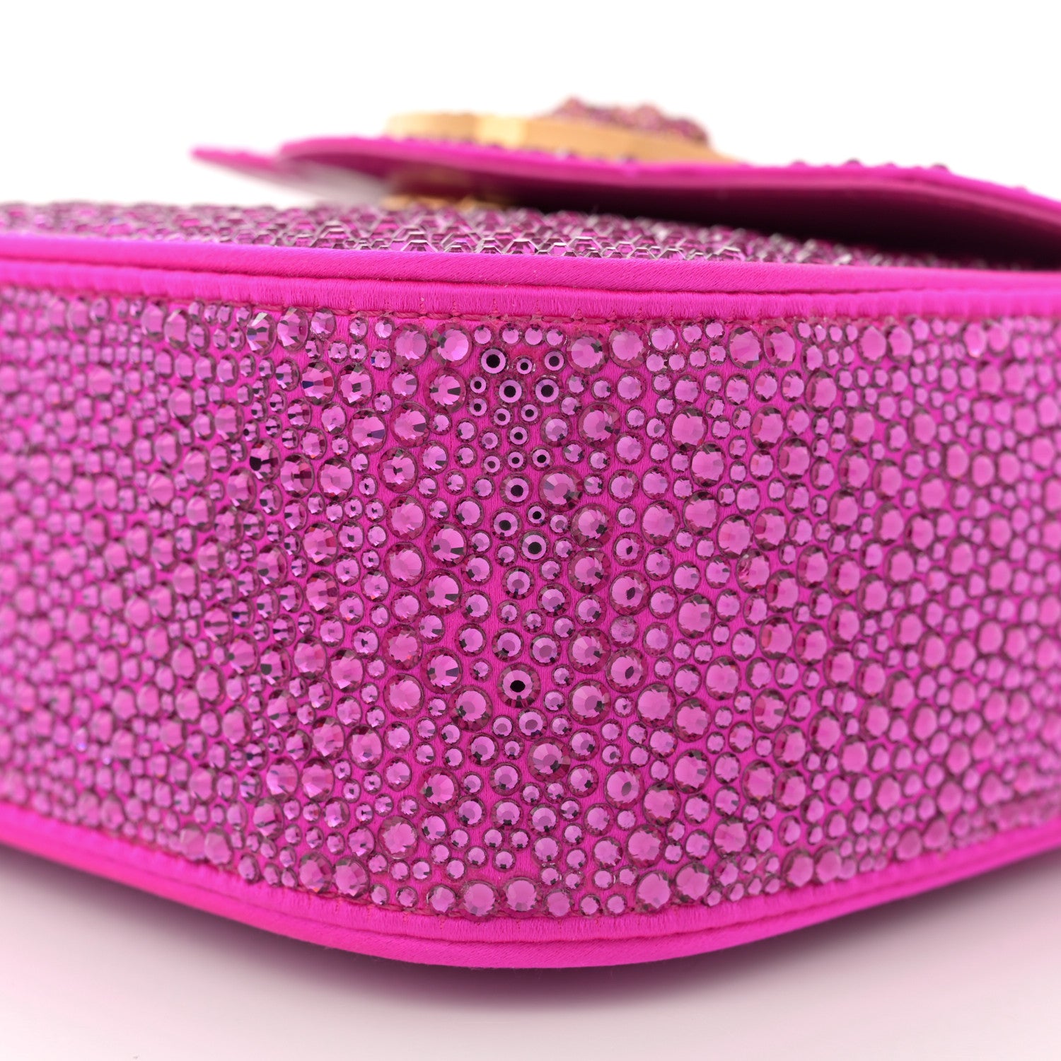 Versace Satin Crystal Studded Mini La Medusa Bag Fuxia 10 of 13