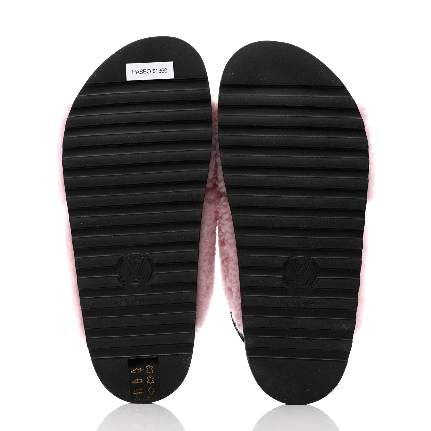 Louis Vuitton Shearling Paseo Sandals 37 Pink 5 of 9