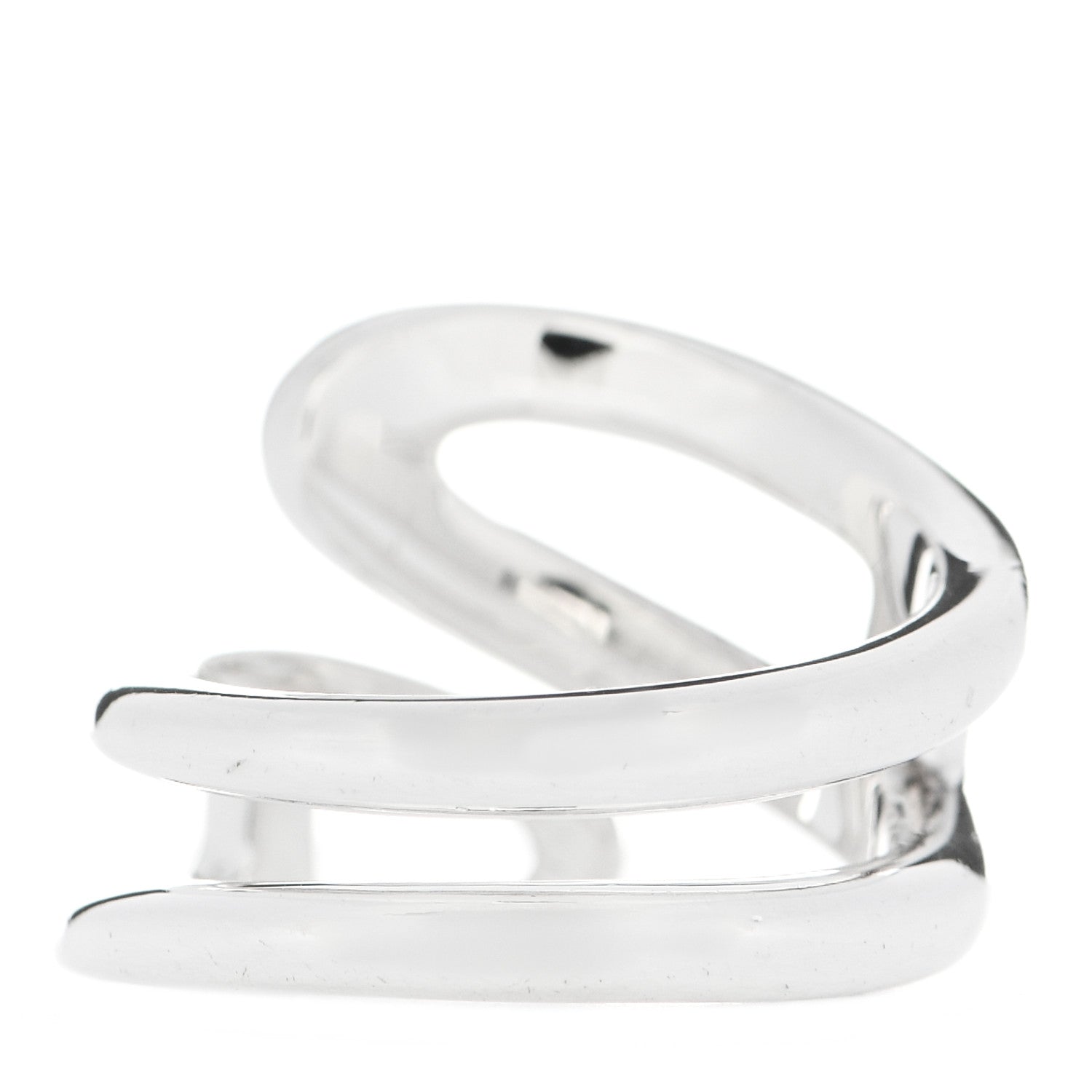 Hermes Sterling Silver Small Chaine D' Ancre Twist Ring 53 6.25 3 of 5