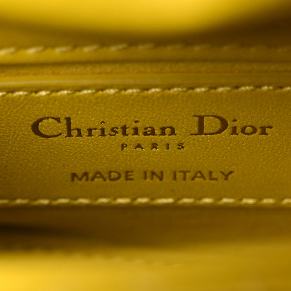 Christian Dior Lambskin Cannage Micro Lady Dior Yellow 6 of 12