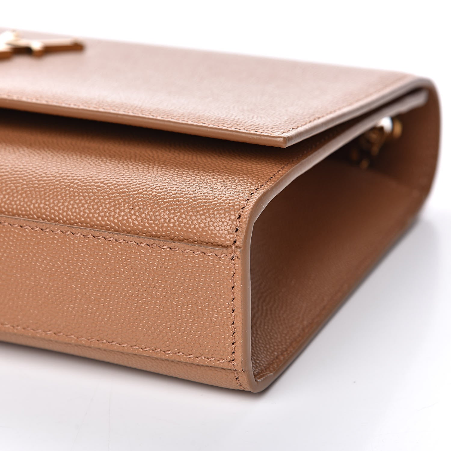 Saint Laurent Grain De Poudre Medium Monogram Kate Satchel Dark Beige 9 of 12