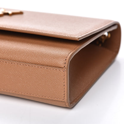 Saint Laurent Grain De Poudre Medium Monogram Kate Satchel Dark Beige 9 of 12