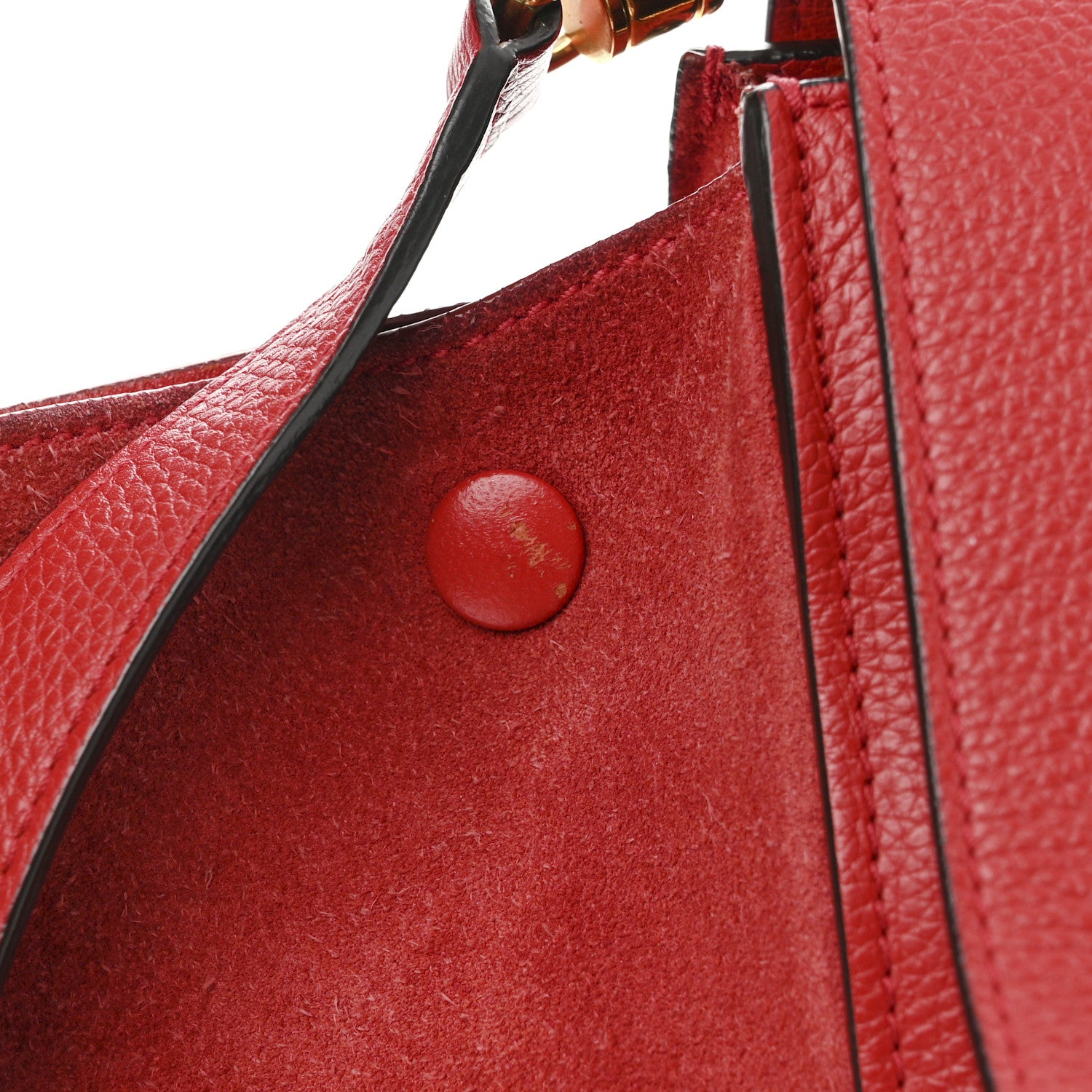 Celine Drummed Calfskin Suede Medium Trapeze Coquelicot 11 of 18