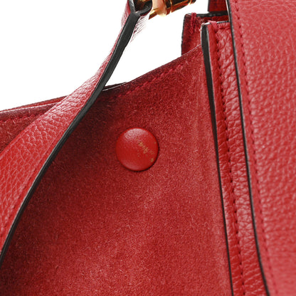 Celine Drummed Calfskin Suede Medium Trapeze Coquelicot 11 of 18