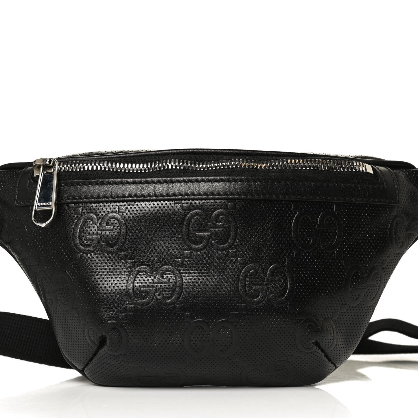 Calfskin GG Tennis Embossed Belt Bag Black