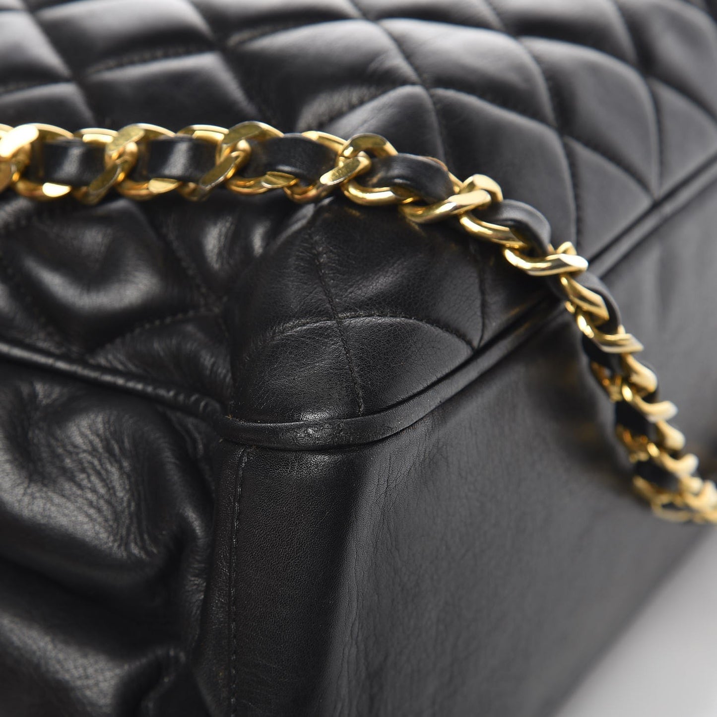 Lambskin Quilted Shoulder Bag Black