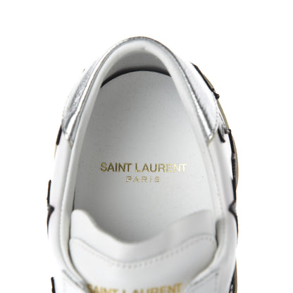 Saint Laurent Calfskin Star Court Sneakers 39.5 White Black 8 of 11