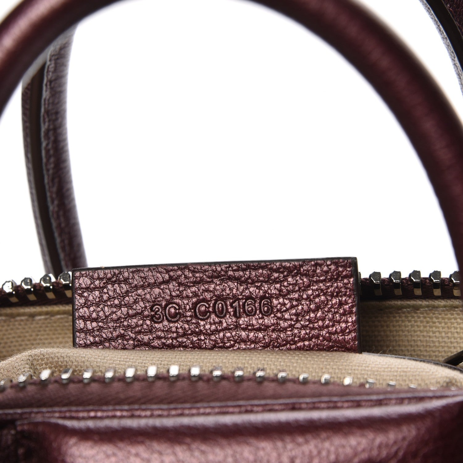 Givenchy Metallic Sugar Goatskin Mini Antigona Oxblood 8 of 8