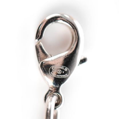Chanel Crystal Pearl CC Long Necklace Silver 7 of 7
