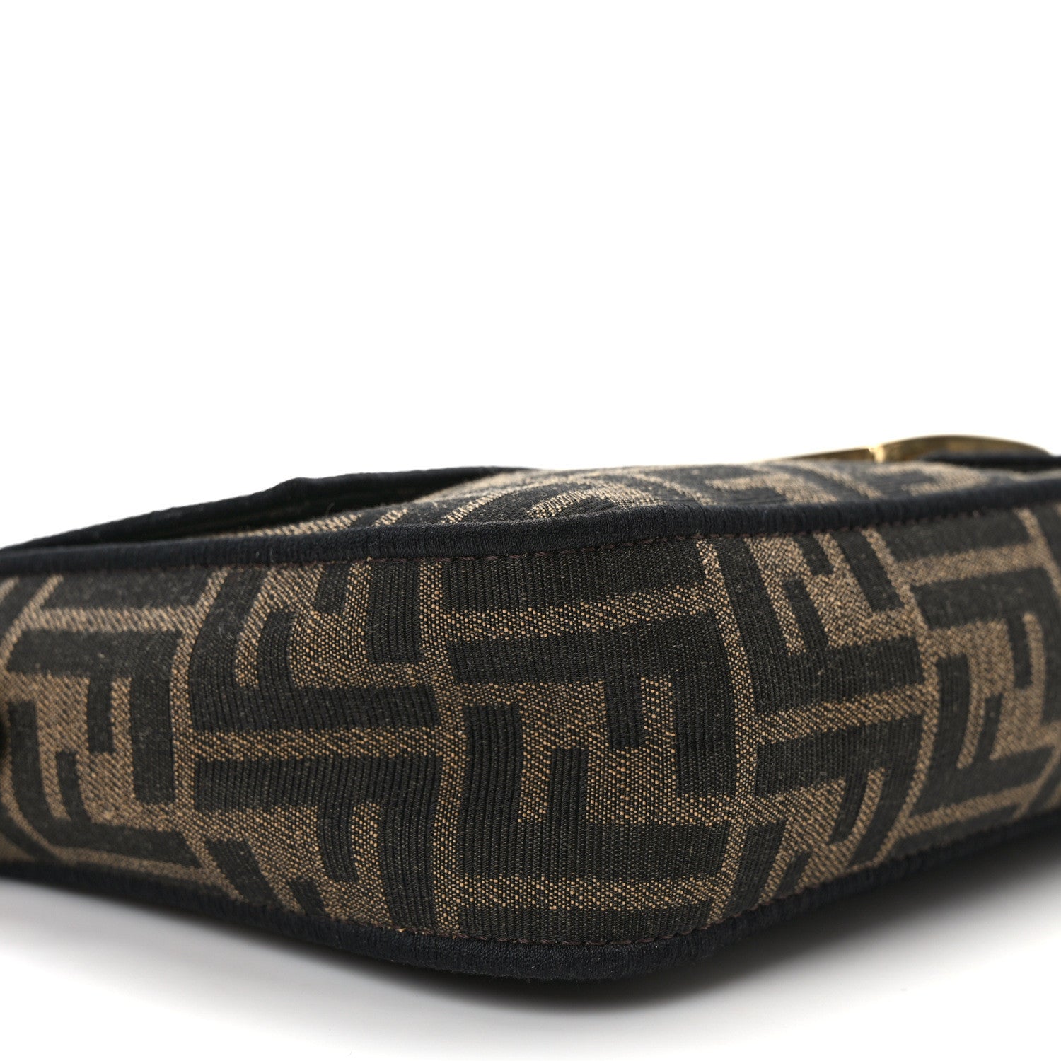Fendi Fabric Jacquard FF 1974 Medium Baguette Tobacco Moro Black 9 of 13