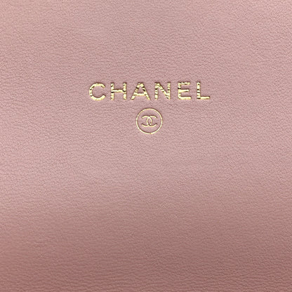 Chanel Lambskin Quilted CC Pearl Enamel Clutch on Chain WOC Light Pink 7 of 13