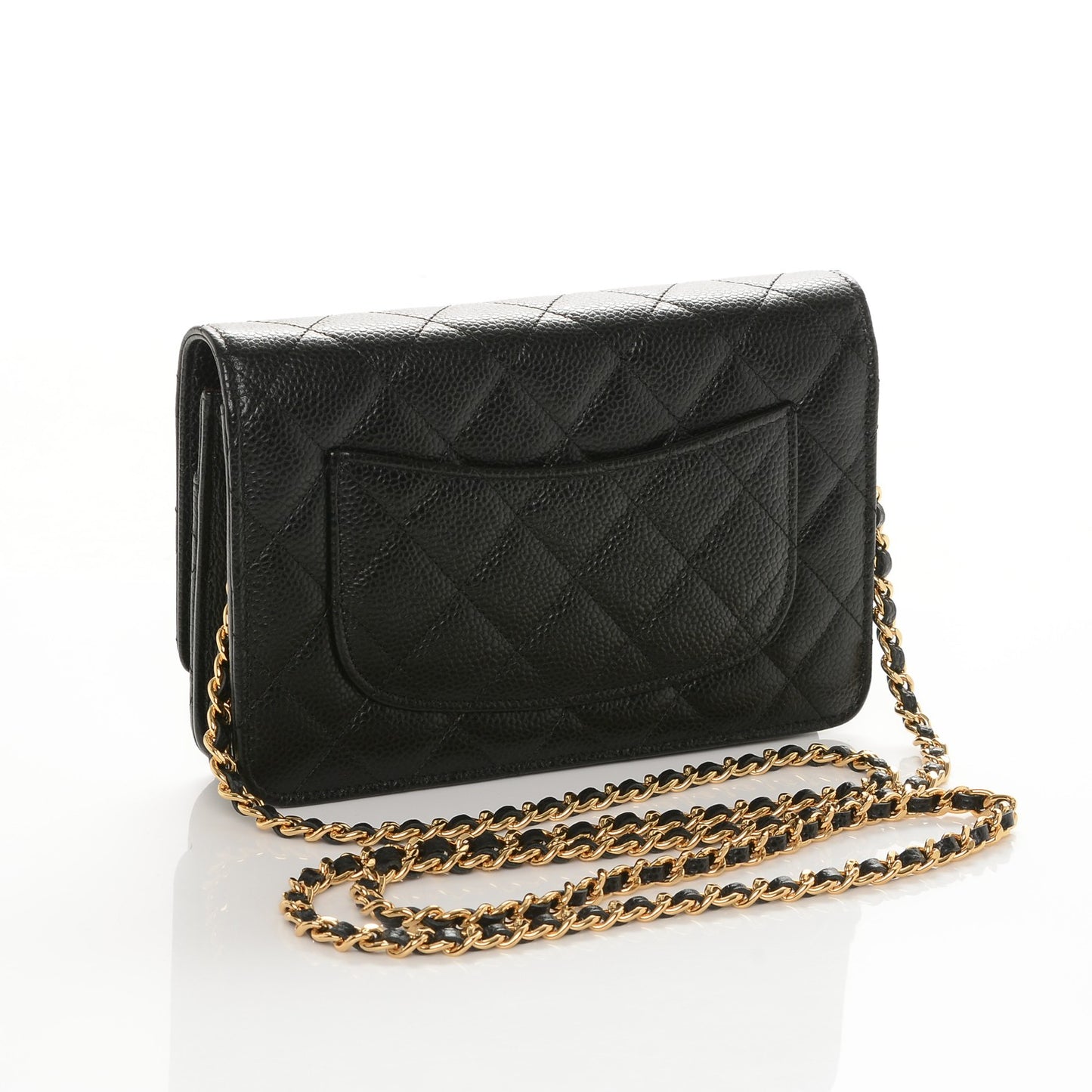 Caviar Quilted Wallet On Chain WOC Black