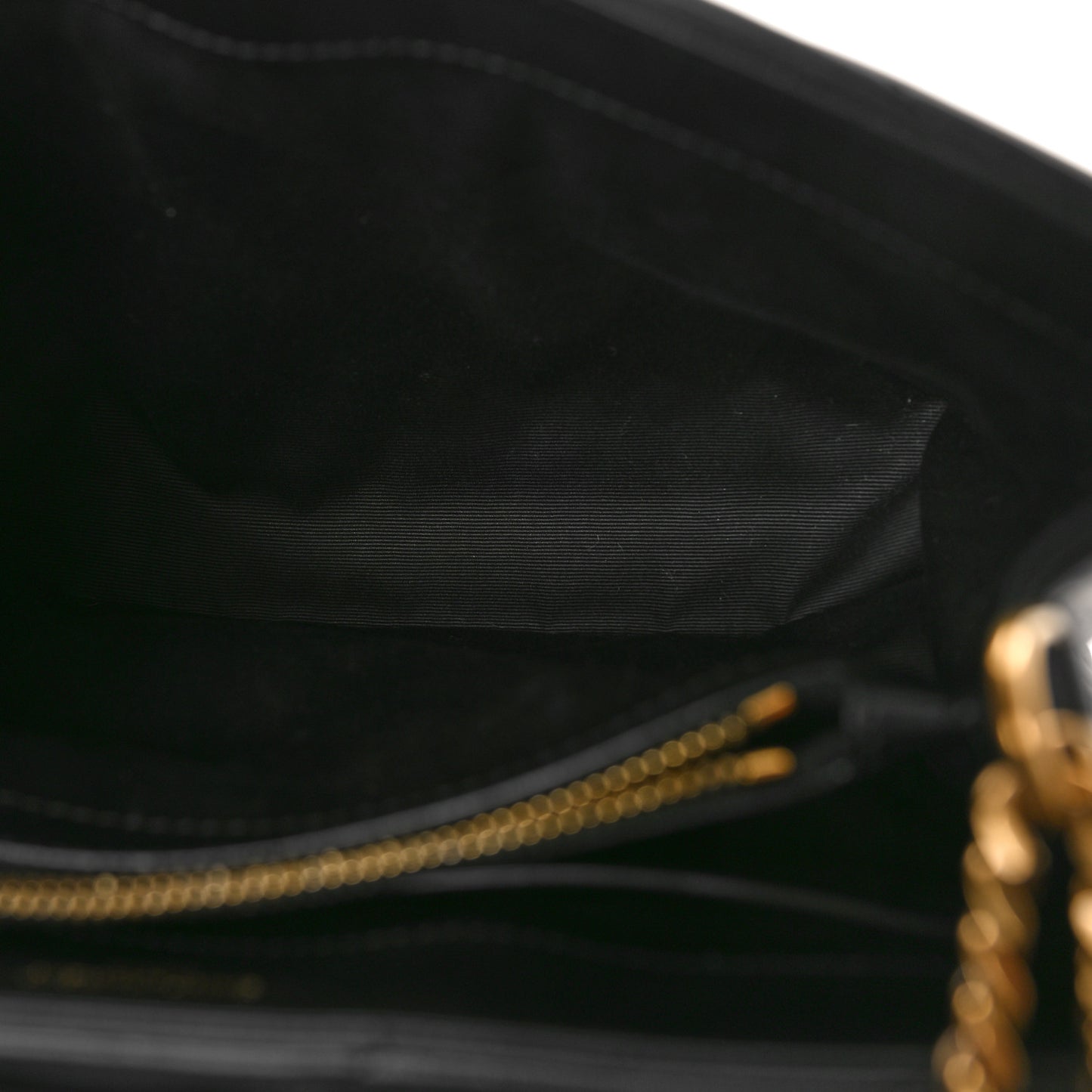 SAINT LAURENT Calfskin Y Quilted Monogram Small Loulou Chain Satchel Black