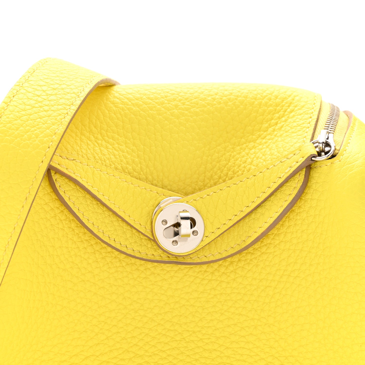 Hermes Taurillon Clemence Mini Lindy 20 Lime 8 of 12