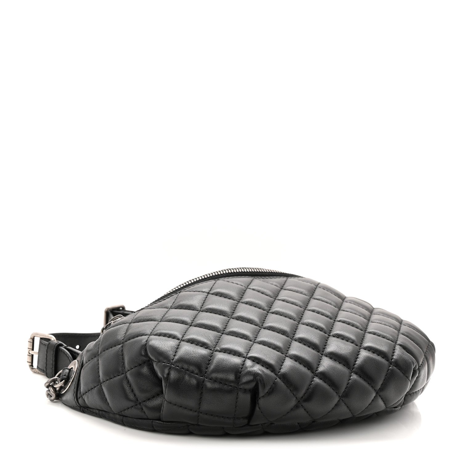Chanel Lambskin Quilted Banane Waist Bag Fanny Pack Black 4 of 11