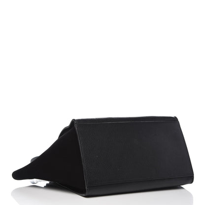 Celine Drummed Calfskin Suede Small Trapeze Black 6 of 31