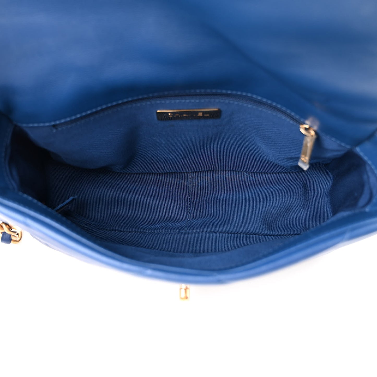 Goatskin Quilted Medium Chanel 19 Flap Dark Blue