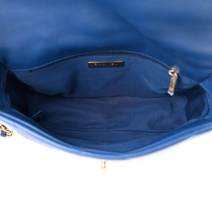 Chanel Goatskin Quilted Medium Chanel 19 Flap Dark Blue 5 of 14