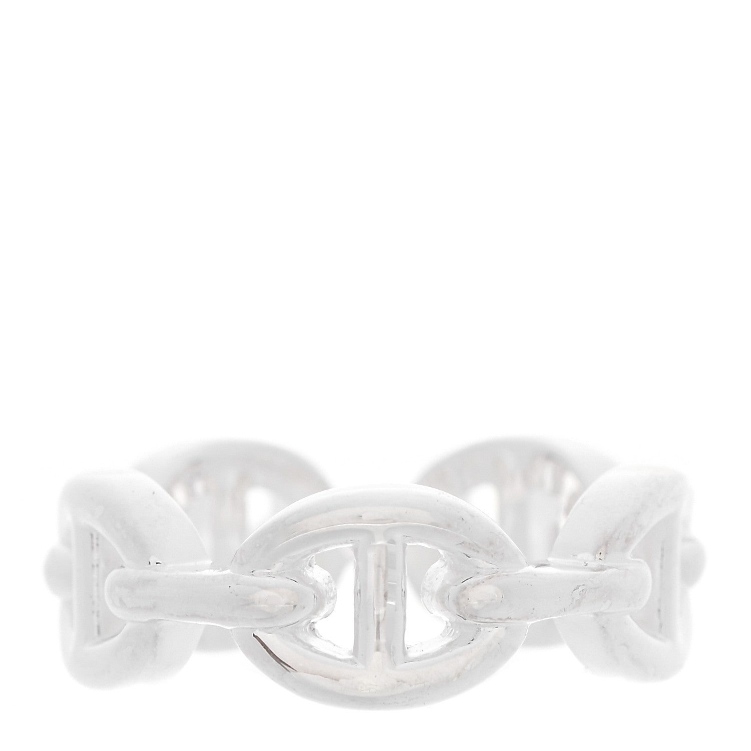 Hermes Sterling Silver PM Chaine d'Ancre Enchainee Band Ring 50 5.25 1 of 6