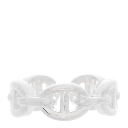 Hermes Sterling Silver PM Chaine d'Ancre Enchainee Band Ring 50 5.25 1 of 6