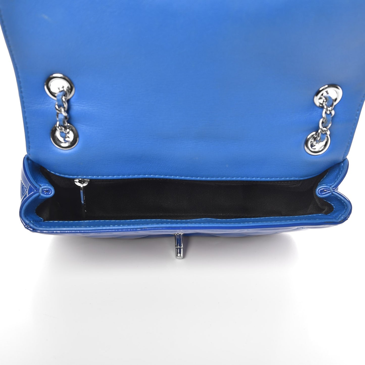 Patent Quilted Small Coco Shine Flap Blue