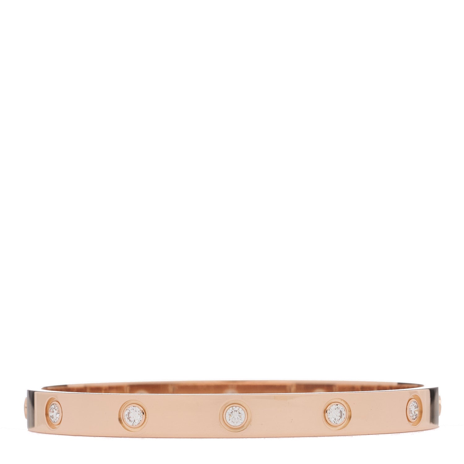 Cartier 18K Pink Gold 10 Diamond LOVE Bracelet 17 2 of 8