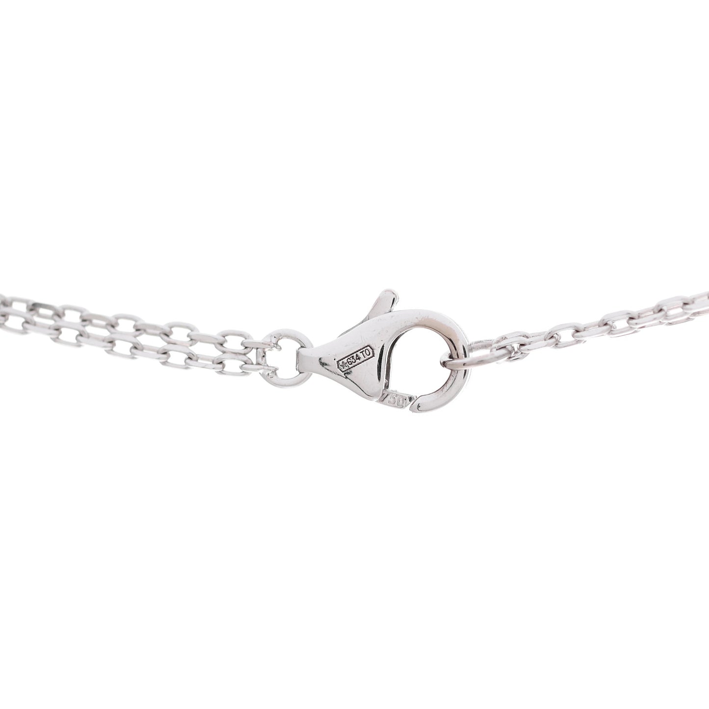 18K White Gold 2 Diamond LOVE Necklace