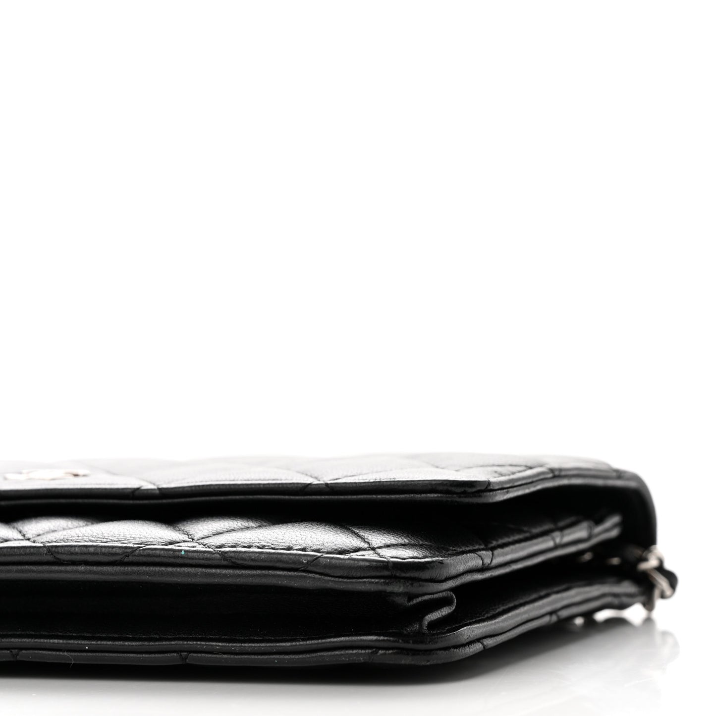 Lambskin Quilted Wallet On Chain WOC Black