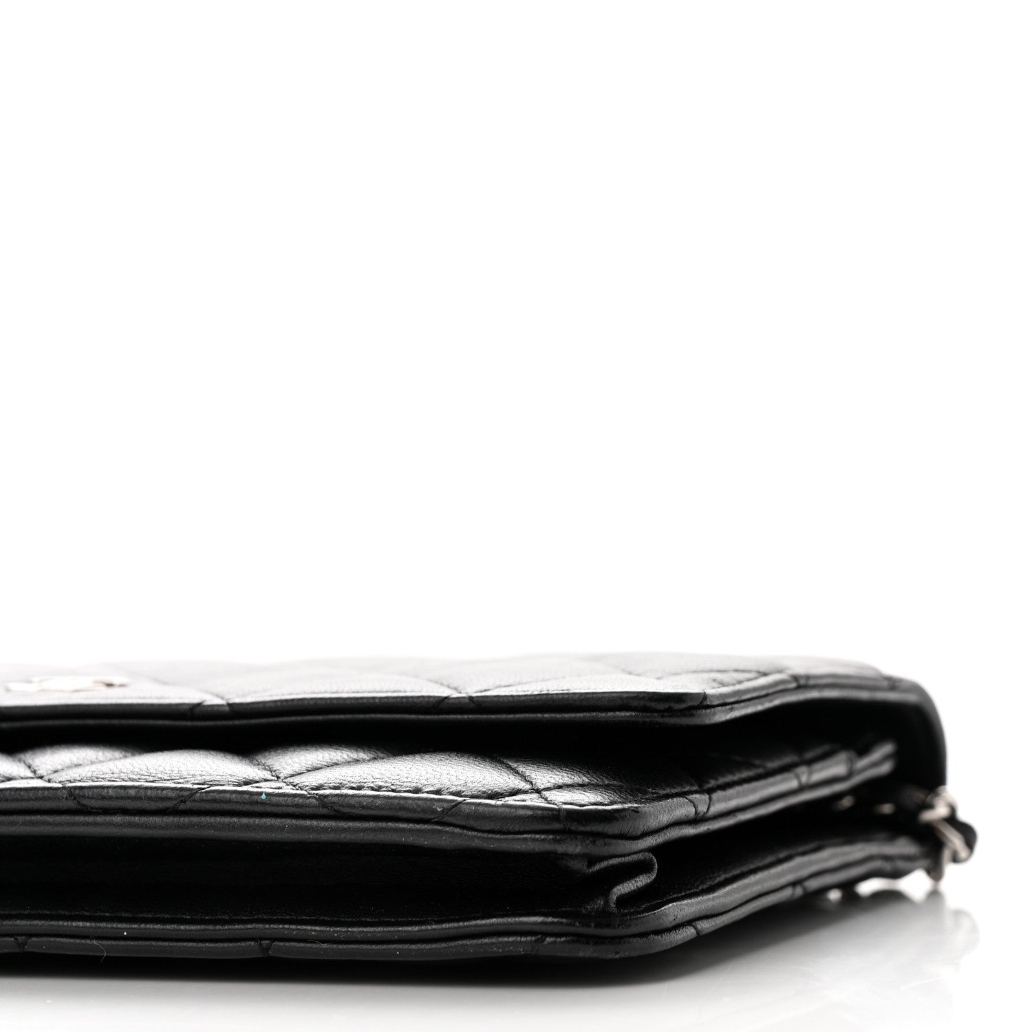 Chanel Lambskin Quilted Wallet On Chain WOC Black 11 of 12