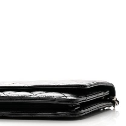 Chanel Lambskin Quilted Wallet On Chain WOC Black 11 of 12