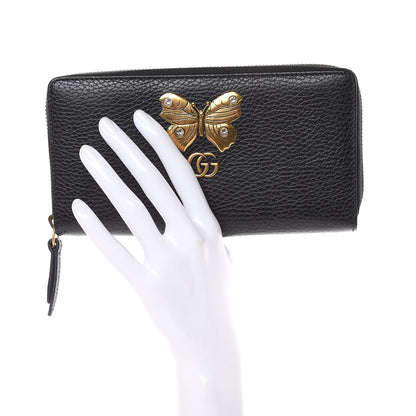 Gucci Calfskin Butterfly Zip Around Wallet Black 2 of 10
