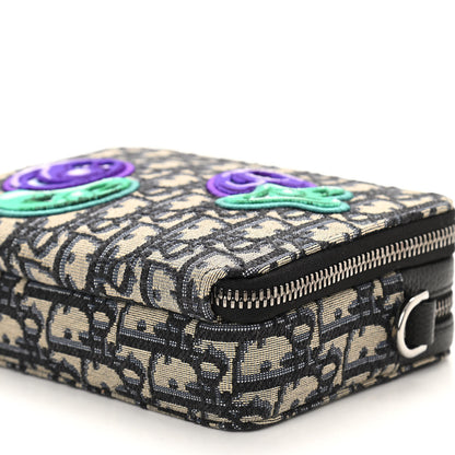 Christian Dior X KENNY SCHARF Oblique Canvas Embroidered Patches Crossbody Charcoal 9 of 10