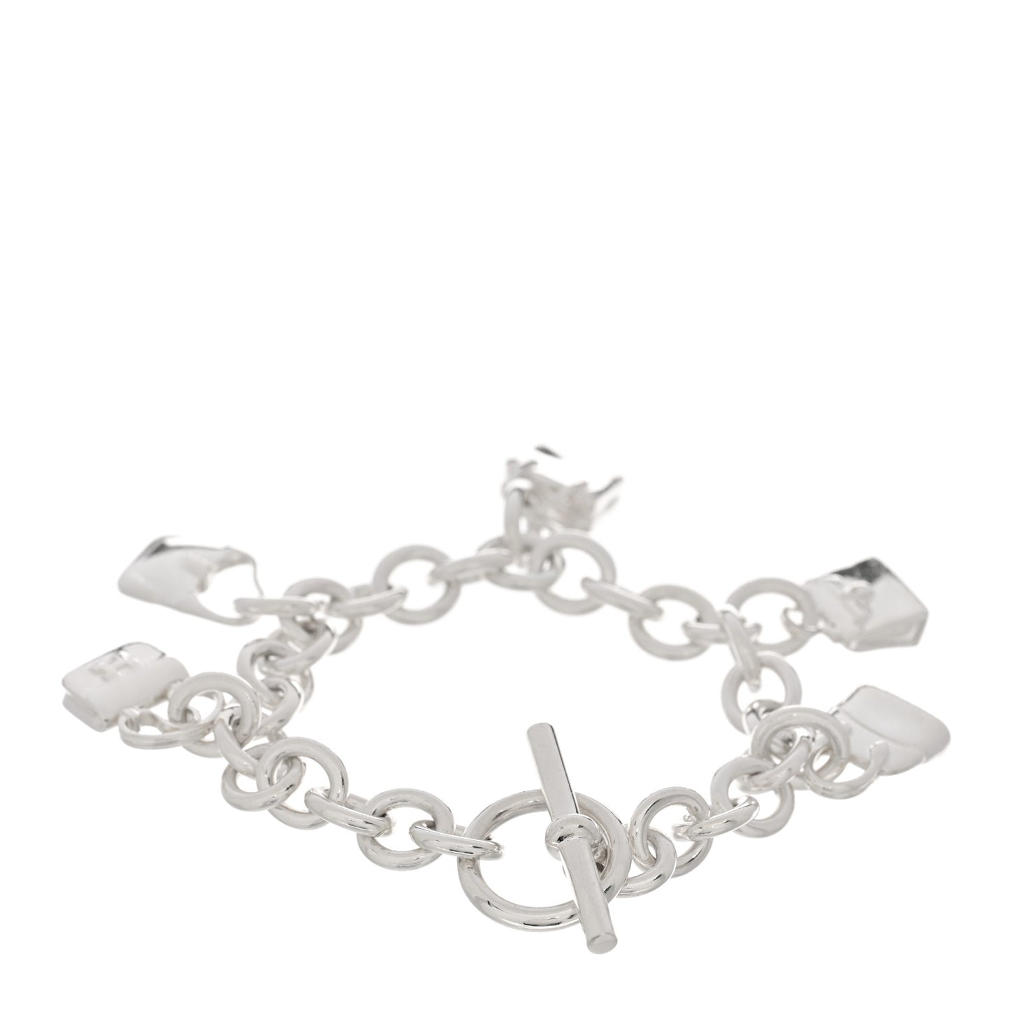 Sterling Silver Five Bags Amulette Charm Bracelet LG
