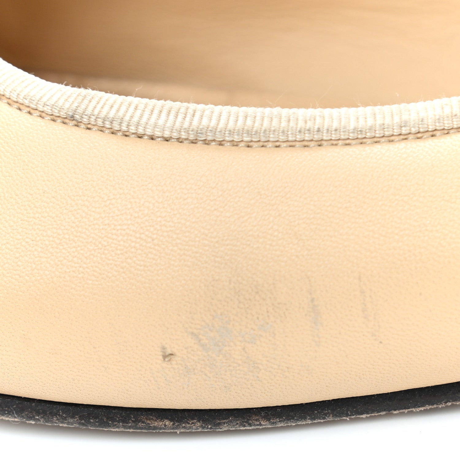 Chanel Lambskin Cap Toe Ballerina Flats 38 Beige Black 14 of 18