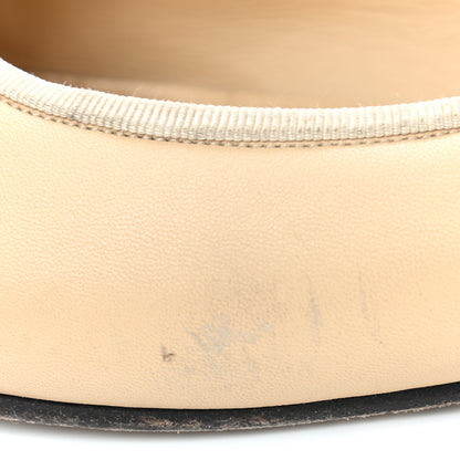 Chanel Lambskin Cap Toe Ballerina Flats 38 Beige Black 14 of 18