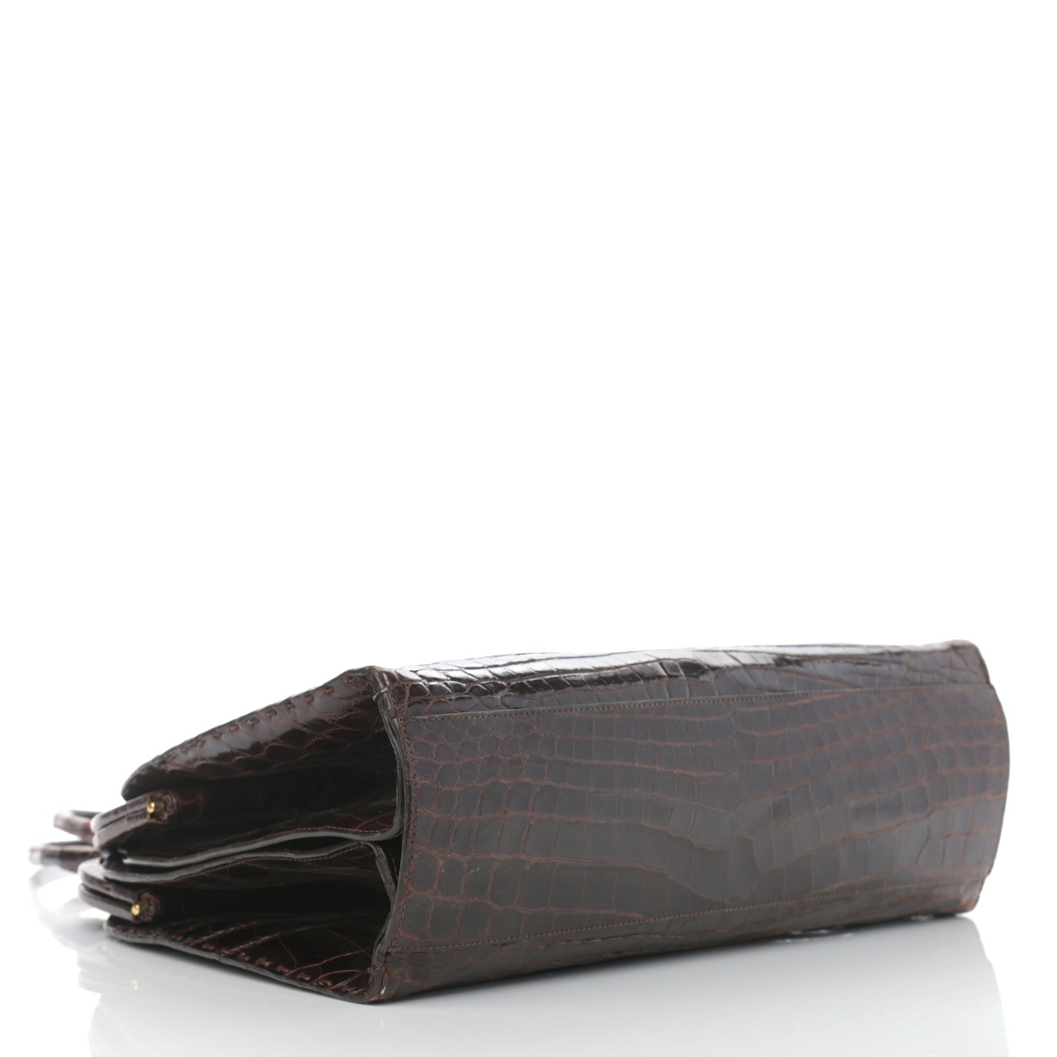 Bottega Veneta Crocodile Top Handle Bag Brown 4 of 14